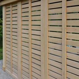 Rackhams Yardistry Wooden Gazebo Wall 10ft (3m) with Natural Stain - thumbnail 4