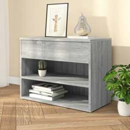 Rackhams Shoe Bench Grey Sonoma 60x30x45 cm Engineered Wood - thumbnail 3