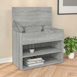 Rackhams Shoe Bench Grey Sonoma 60x30x45 cm Engineered Wood - thumbnail 1