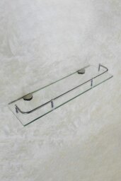 Rackhams 40cm Shelf Tempered Glass 6MM Thick Storage Organizer Wall Mounted Bathroom Shelf - Silver - thumbnail 6