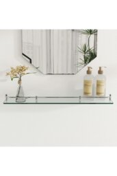 Rackhams 40cm Shelf Tempered Glass 6MM Thick Storage Organizer Wall Mounted Bathroom Shelf - Silver - thumbnail 5