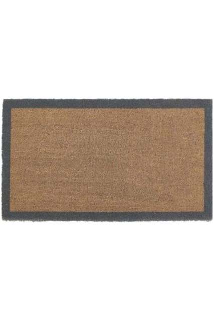 Rackhams Eco-Friendly Brown & Grey Coir Outdoor Mat - 45X75 cm - image 1