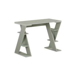 Rackhams Modern Papillon 106cm Working Desk Particleboard 3 Mini Shelves, Cross Design Legs H75xW106cm - Whiskey Oak - thumbnail 6