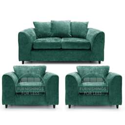 Rackhams Monaco Chenille Fabric 2 Seater and 2 Armchairs - Teal