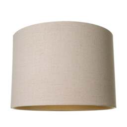 "Rackhams Contemporary Taupe Textured Linen Fabric 16"" Lamp Shade with Satin Inner Lining"