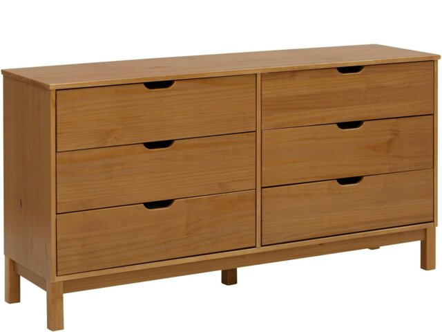 Rackhams Post Chest with 6 drawers in stained wax - Brown - image 1