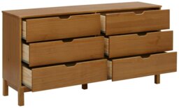 Rackhams Post Chest with 6 drawers in stained wax - Brown - thumbnail 4