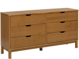 Rackhams Post Chest with 6 drawers in stained wax - Brown