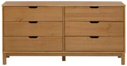 Rackhams Post Chest with 6 drawers in stained wax - Brown - thumbnail 3