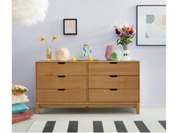 Rackhams Post Chest with 6 drawers in stained wax - Brown - thumbnail 2