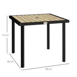 Rackhams Garden Table for 4 Person with 5.4cm Parasol Hole, Brown - thumbnail 5