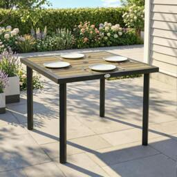 Rackhams Garden Table for 4 Person with 5.4cm Parasol Hole, Brown