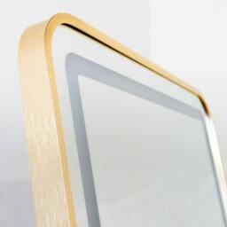 Rackhams Stunning Gold Rectangular Metal Frame LED Wall or Floor Standing Dressing Mirror 145cm x 45cm - Soho Collection - Gold - thumbnail 5