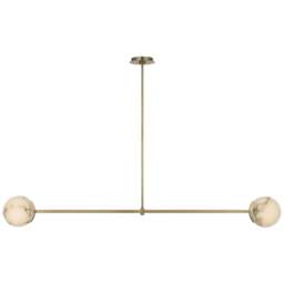 "Rackhams Melange 54"" Linear Pendant Light - Antique Barnished Brass"