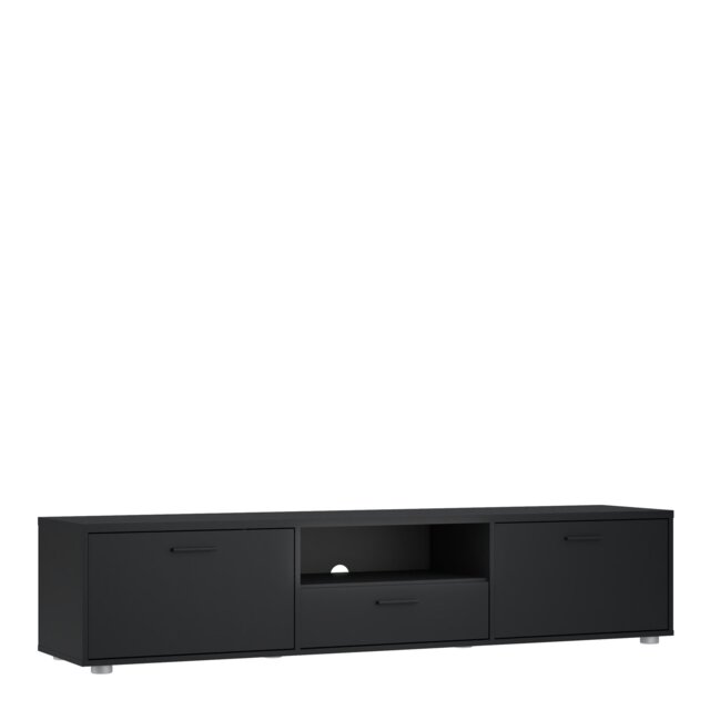 Rackhams Media TV Unit with 2 Doors 1 Drawer 177cm Black - 1 - image 1