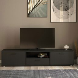 Rackhams Media TV Unit with 2 Doors 1 Drawer 177cm Black - 1 - thumbnail 6
