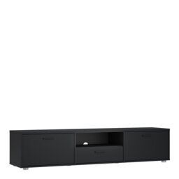 Rackhams Media TV Unit with 2 Doors 1 Drawer 177cm Black - 1 - thumbnail 1