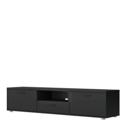 Rackhams Media TV Unit with 2 Doors 1 Drawer 177cm Black - 1 - thumbnail 3