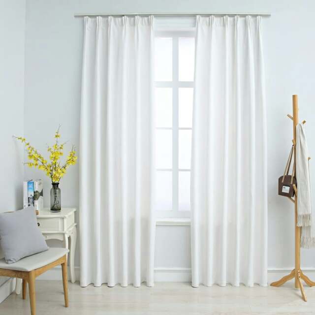 Rackhams Blackout Curtains with Hooks 2 pcs Off White 140x175 cm