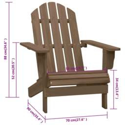 Rackhams Garden Chair Wood Brown - thumbnail 6