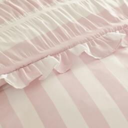 Rackhams Seersucker Frill Stripe Duvet Cover Set Pink - Double - Pink - thumbnail 4