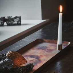 Rackhams Rectangle Centrepiece Metal with Magnetic Candle Holders - Champagne Gold - thumbnail 2