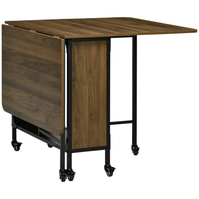 Rackhams Six-Person Drop Leaf Dining Table - Brown/Black - image 1