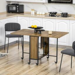 Rackhams Six-Person Drop Leaf Dining Table - Brown/Black - thumbnail 2