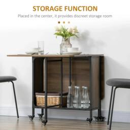 Rackhams Six-Person Drop Leaf Dining Table - Brown/Black - thumbnail 6