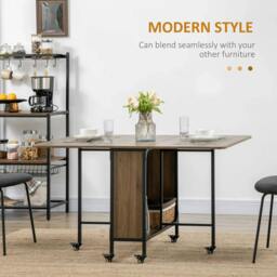 Rackhams Six-Person Drop Leaf Dining Table - Brown/Black - thumbnail 4
