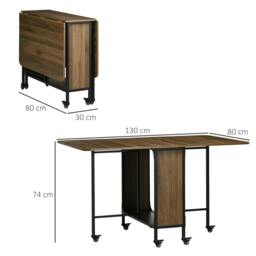 Rackhams Six-Person Drop Leaf Dining Table - Brown/Black - thumbnail 3