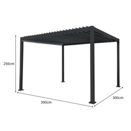 Rackhams Anthracite Aluminium Pergola With LED Lights - 3m x 4m - thumbnail 5