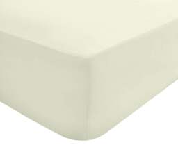 Rackhams Luxury 100% Cotton 35cm Deep Fitted Sheet Soft & Hypoallergenic - Cream - Single (90cm x 190cm) + Deep 35cm) - thumbnail 2