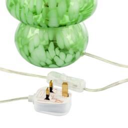 Rackhams Eye Catching Artisan Style Emerald Green Mottled Glass Table Lamp - thumbnail 6