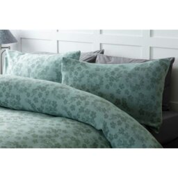 Rackhams Flora Jacquard Duvet Cover Set - Duck Egg Blue - Superking - Duck Egg Blue - 60% Cotton/40% Polyester - thumbnail 3