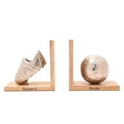 Rackhams Personalised Football Bookends - H14 x W28.5cm x D8.5cm, 0.593kg - Metal/Wood - thumbnail 4