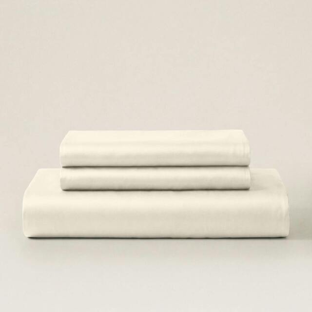 Rackhams Sateen Duvet Cover Set - Cream - King - Standard - image 1