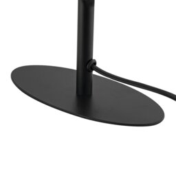 Rackhams Modern Designer Oval Table Lamp in Matte Black with Off-White Fabric Shade - thumbnail 4