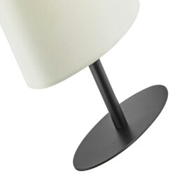 Rackhams Modern Designer Oval Table Lamp in Matte Black with Off-White Fabric Shade - thumbnail 5