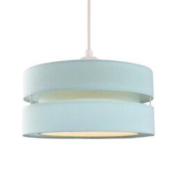 Rackhams Contemporary Quality Duck Egg Linen Fabric Triple Tier Ceiling Pendant Shade - thumbnail 2