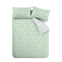 Rackhams Ditsy Floral 200 Thread Count Cotton Reversible Duvet Cover Set Green - Double - Green - thumbnail 6