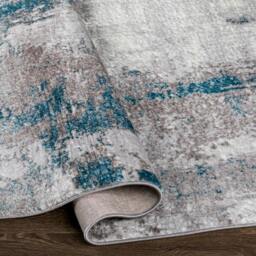 Rackhams Wanderlust-Abstract Blue Grey Black Modern Marble Rug - 120 x 170 cm - thumbnail 4