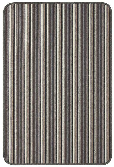 Rackhams Washable All-Purpose Stripe Grey Mats - 50X80 cm - image 1