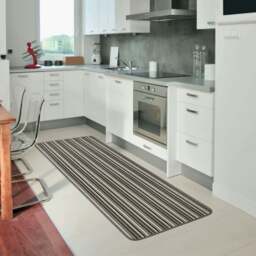 Rackhams Washable All-Purpose Stripe Grey Mats - 50X80 cm - thumbnail 5