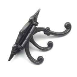 Rackhams Antique Cast Iron Decorative Swivel Triple Hat and Coat Hook - thumbnail 5