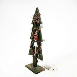 Rackhams 30cm Green Tree Wooden LED Tree Tabletop Centrepiece Christmas Holiday Home decoration with 20 Warm white LEDs Green Tree - 30CM - Wood - Green - thumbnail 5