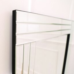 Rackhams Large Art Deco Triple Glass Framed Wall Mirror 120cm x 80cm - thumbnail 5