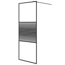Rackhams Walk-in Shower Wall Black 80x195 cm Clear ESG Glass - thumbnail 2