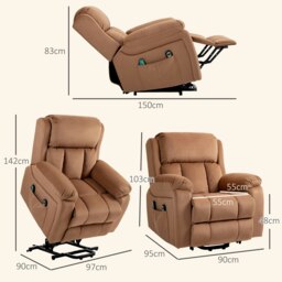 Rackhams Lift Chair Riser and Recliner Chair with Vibration Massage Heat - thumbnail 4