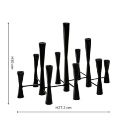 Rackhams Parker 11 Piece Candle Centerpiece - Black - thumbnail 4